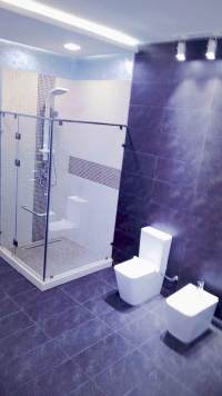 Плиточник Фарух закончил укладку керамогранита в ванной, район Алмазар, Ташкент